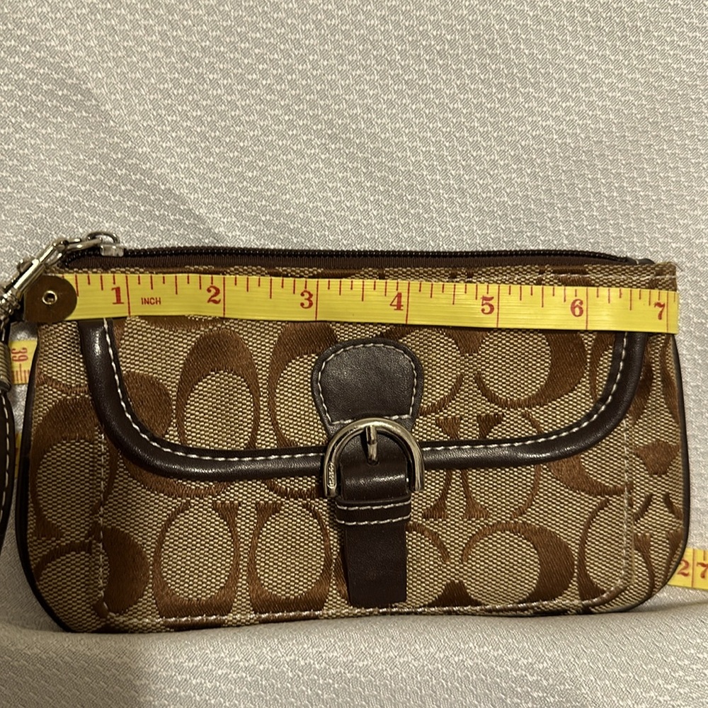 Coach Brown and Tan Monogram Wristlist - Picture 6 of 7